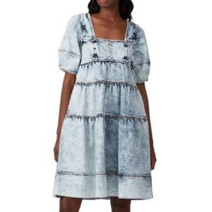 Ulla Johnson Devi Denim Dress in Acid Wash